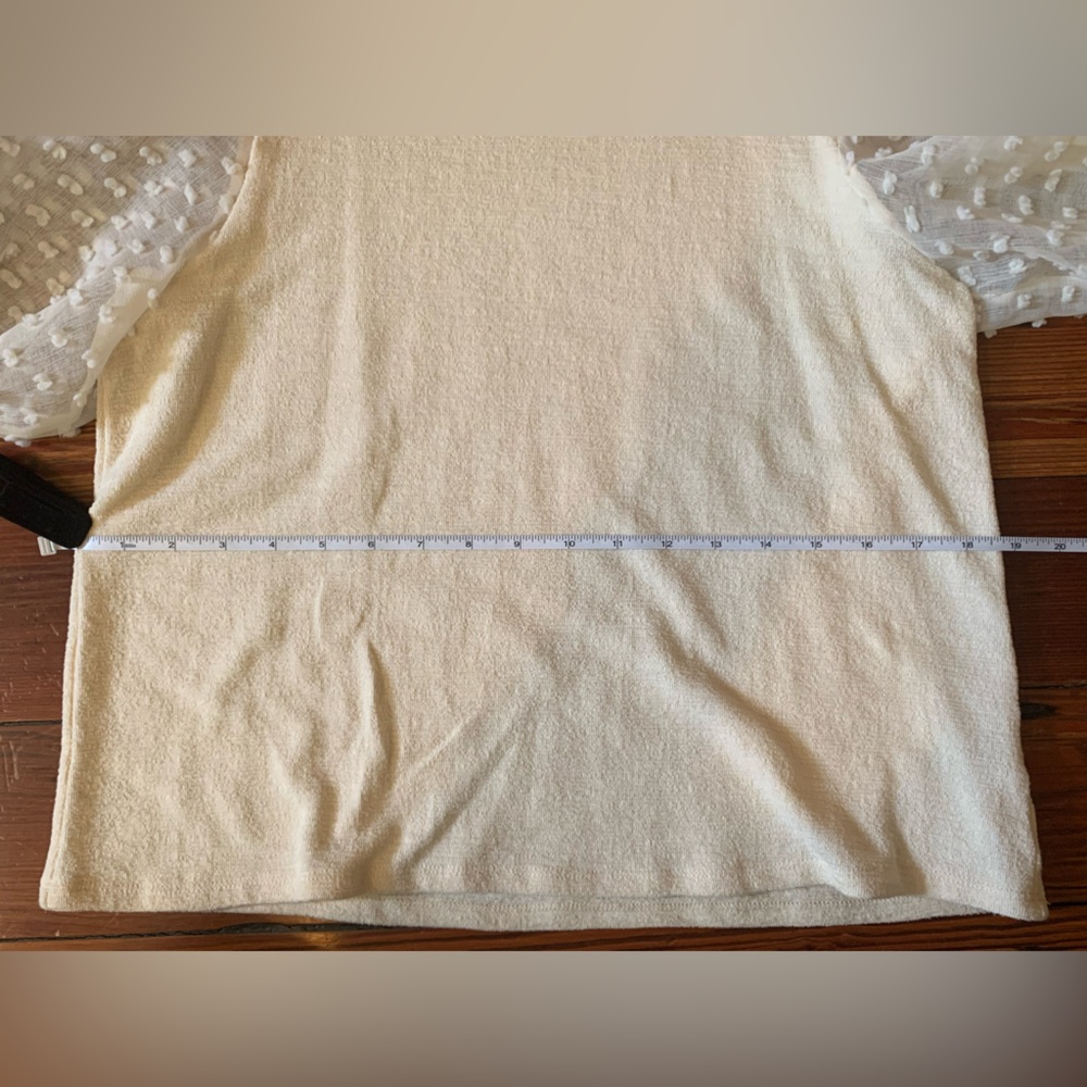 Maeve by Anthropologie Cream Puff Sleeve Top Size: M - Picture 9 of 9
